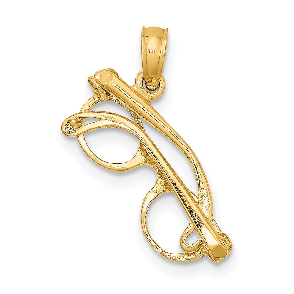 FJC Finejewelers 10 kt Yellow Gold 3-D Moveable Sunglasses Charm 5 x 18 mm