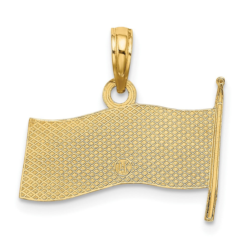 FJC Finejewelers 10 kt Yellow Gold American Flag Charm 14 x 19 mm