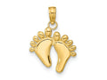 FJC Finejewelers 10 kt Yellow Gold Double Feet Hang Ten Style Charm 14 x 12 mm