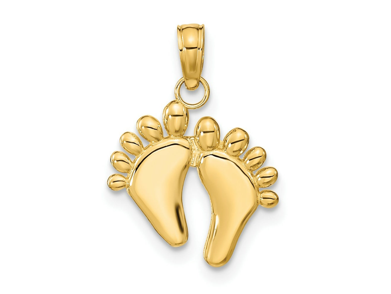 FJC Finejewelers 10 kt Yellow Gold Double Feet Hang Ten Style Charm 14 x 12 mm