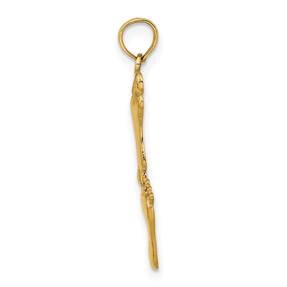 FJC Finejewelers 10 kt Yellow Gold Polished Double Vertical Feet Charm 22 x 6 mm