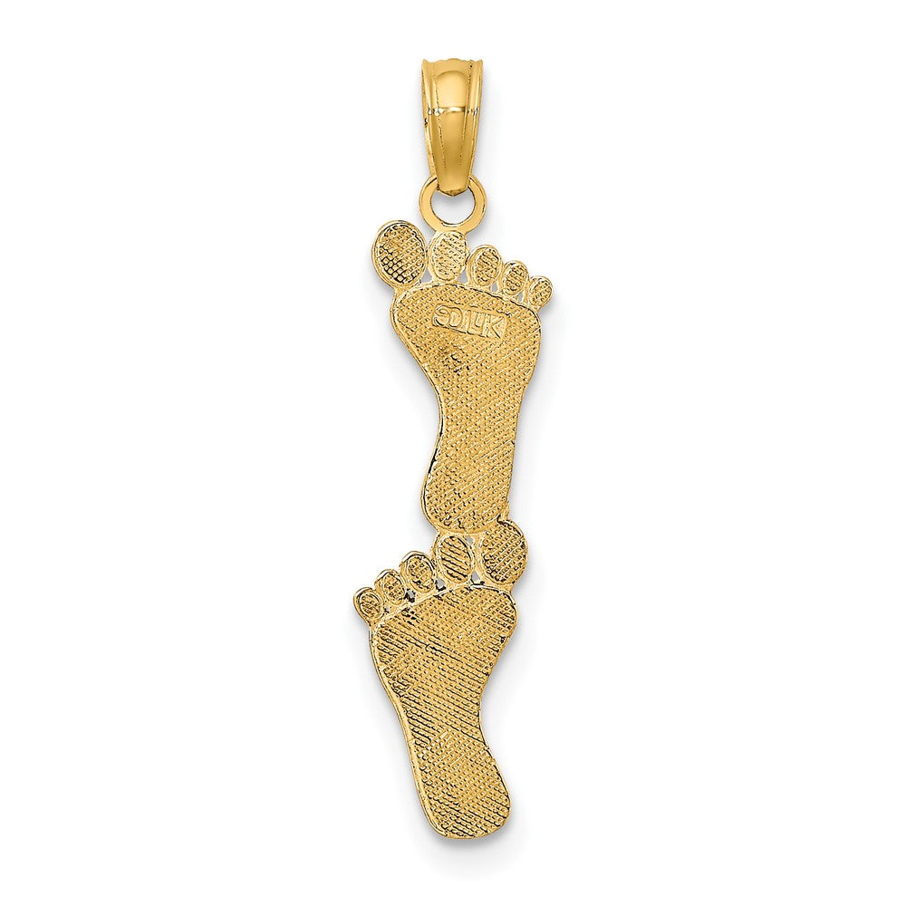 FJC Finejewelers 10 kt Yellow Gold Polished Double Vertical Feet Charm 22 x 6 mm