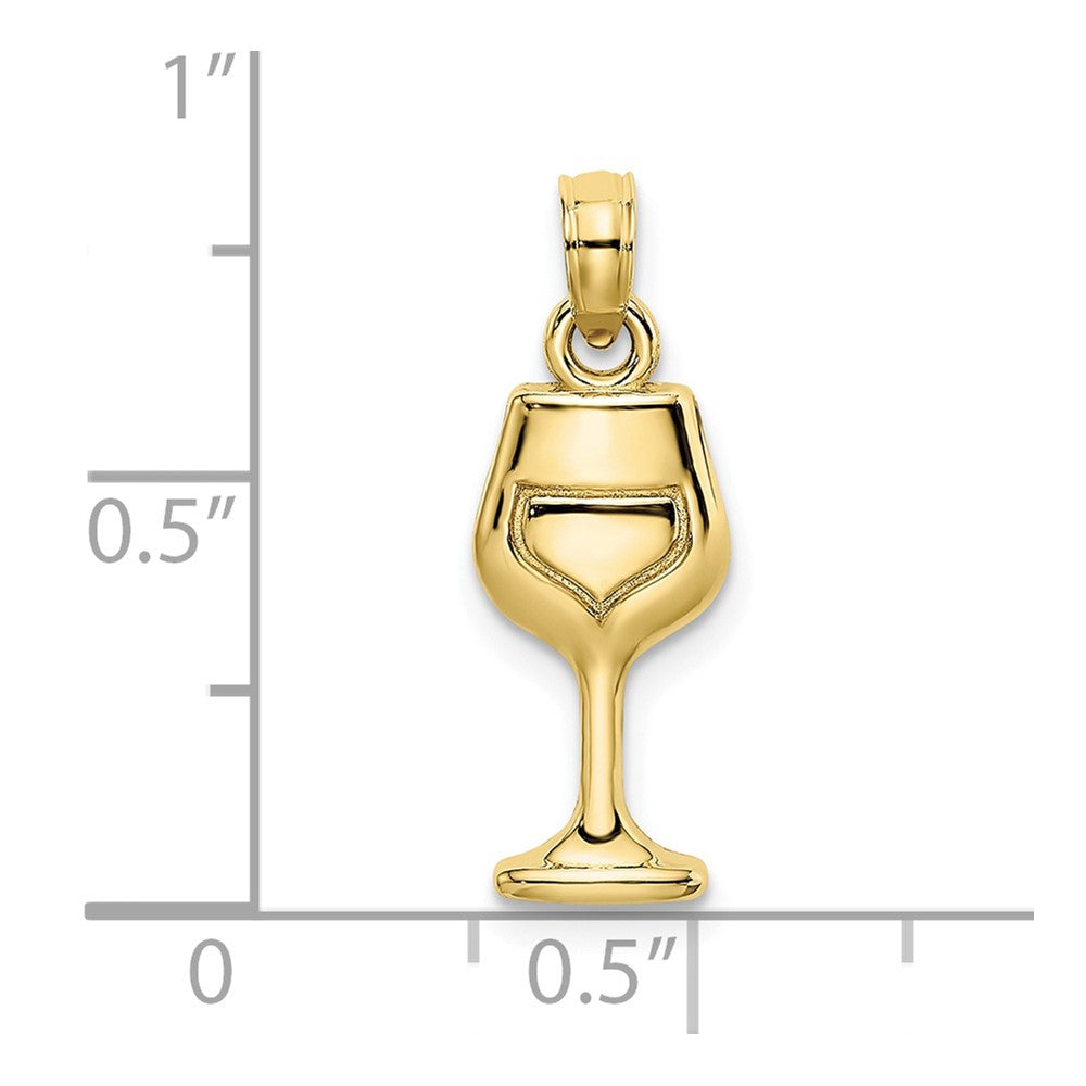 FJC Finejewelers 10 kt Yellow Gold Wine Glass Charm 14 x 7 mm