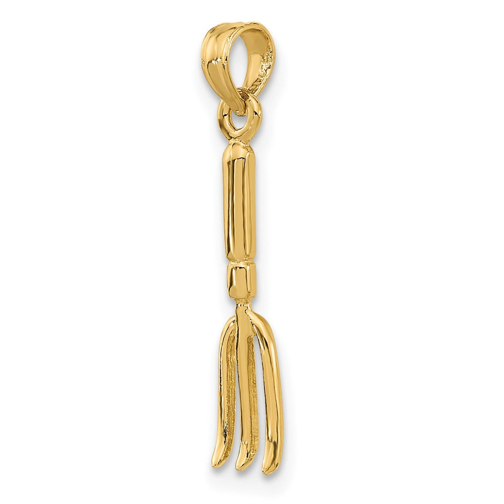FJC Finejewelers 10 kt Yellow Gold 3-D Fork Garden Tool Charm 18 x 4 mm