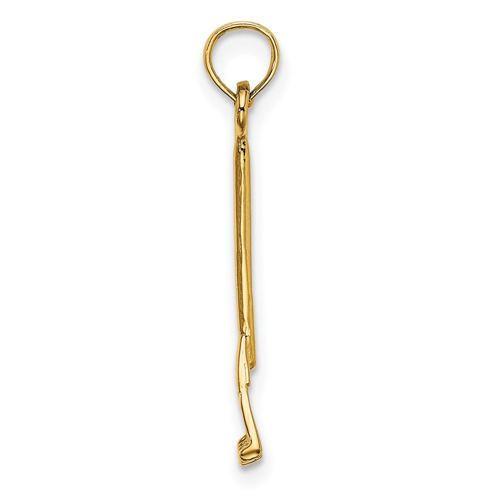 FJC Finejewelers 10 kt Yellow Gold 3-D Leaf Rake Garden Tool Charm 19 x 5 mm