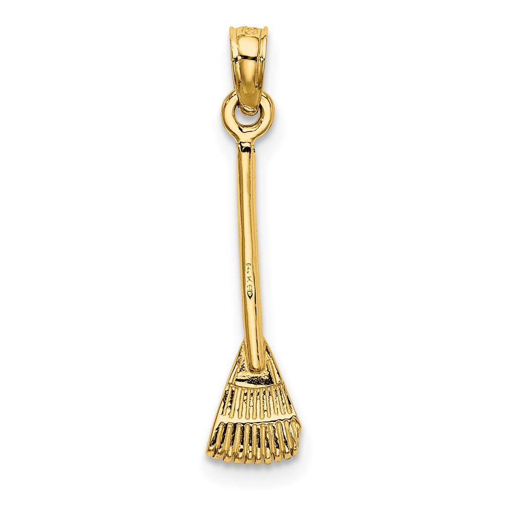FJC Finejewelers 10 kt Yellow Gold 3-D Leaf Rake Garden Tool Charm 19 x 5 mm