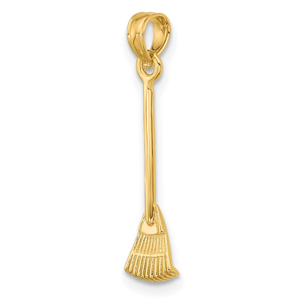 FJC Finejewelers 10 kt Yellow Gold 3-D Leaf Rake Garden Tool Charm 19 x 5 mm