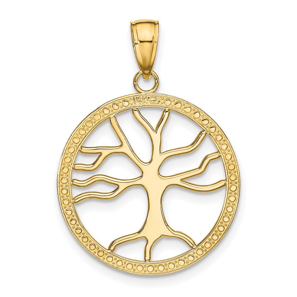 FJC Finejewelers 10 kt Yellow Gold Large Tree Of Life In Round Frame Charm 26 x 20 mm