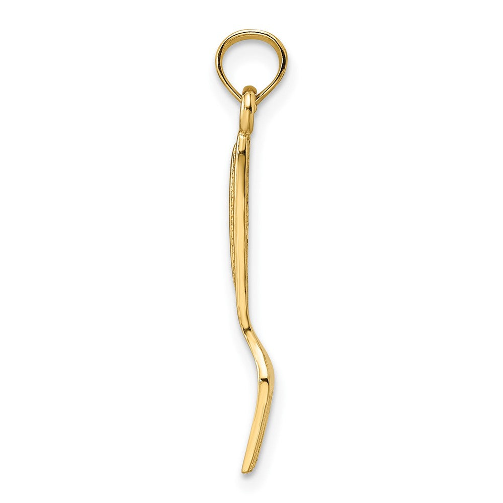 FJC Finejewelers 10 kt Yellow Gold 3-D and Polished Table Fork Charm 21 x 3 mm