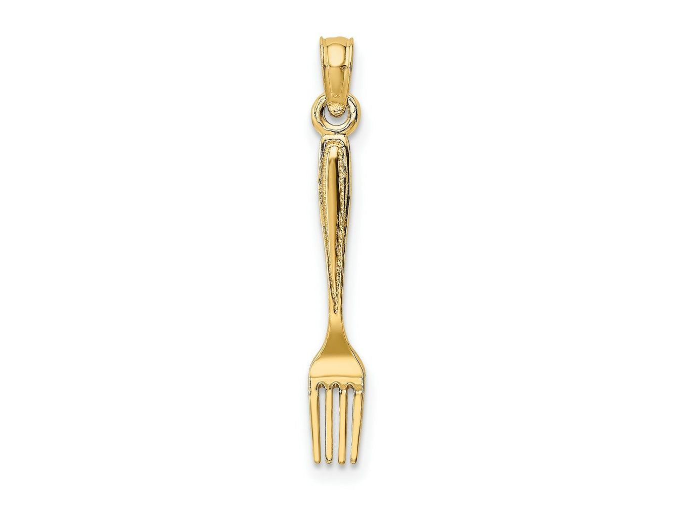 FJC Finejewelers 10 kt Yellow Gold 3-D and Polished Table Fork Charm 21 x 3 mm