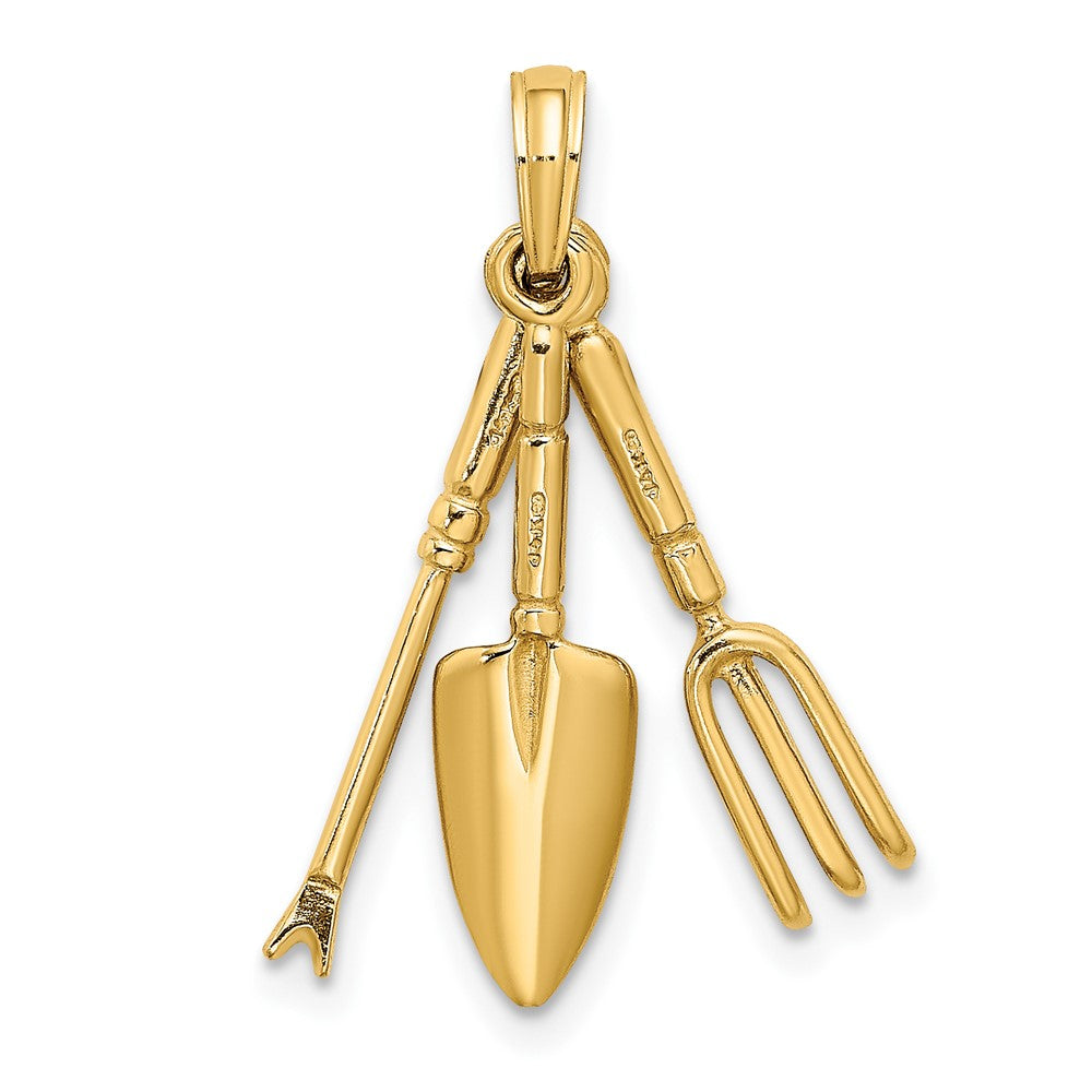 FJC Finejewelers 10 kt Yellow Gold 3-D Moveable Garden Hand Tool Collection Charm 19 x 5 mm