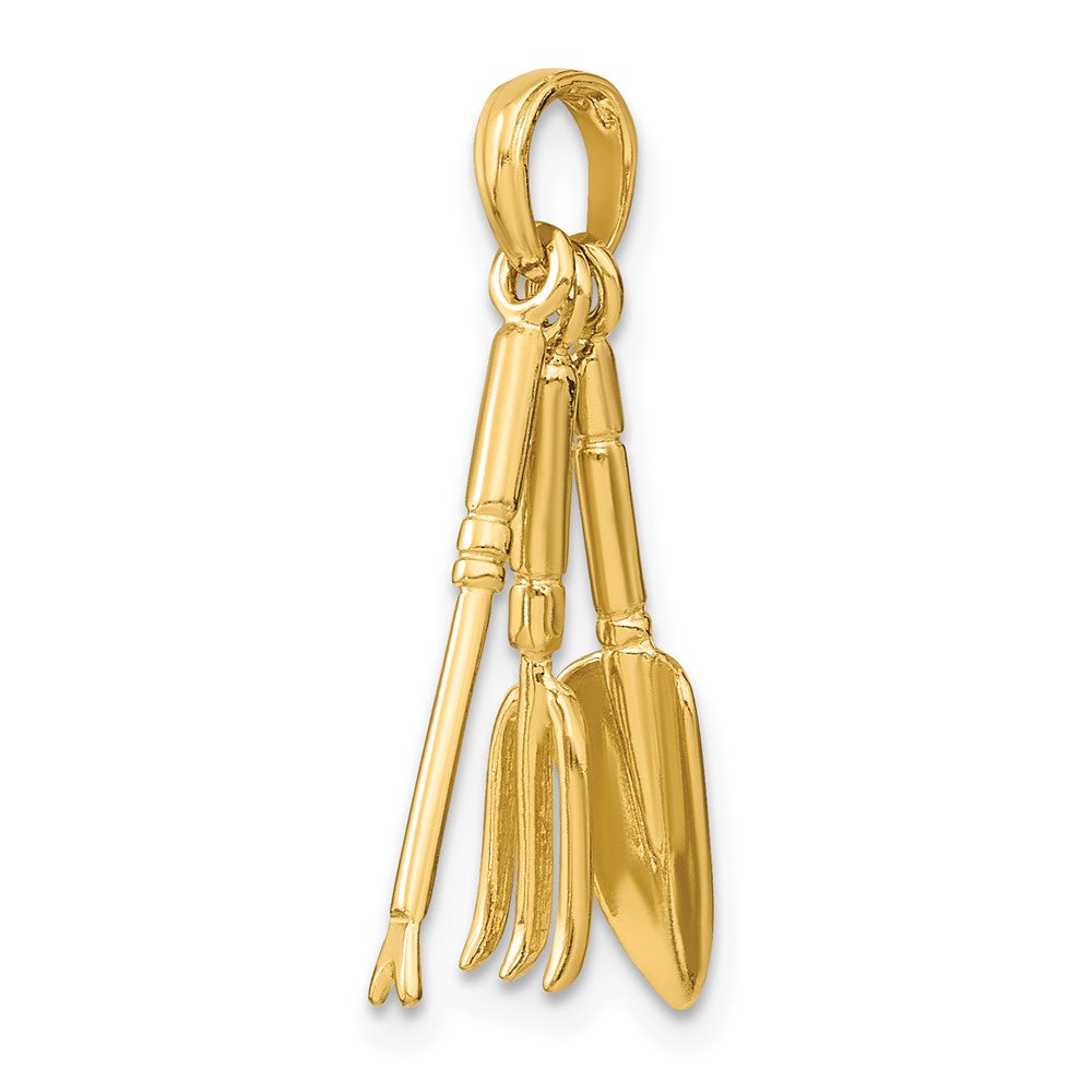FJC Finejewelers 10 kt Yellow Gold 3-D Moveable Garden Hand Tool Collection Charm 19 x 5 mm