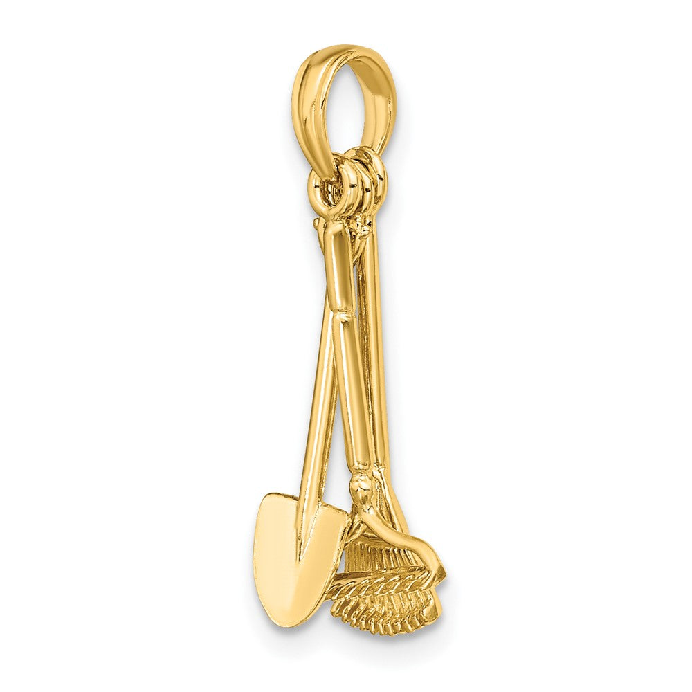 FJC Finejewelers 10 kt Yellow Gold 3-D Moveable Garden Tool Collection Charm 18 x 8 mm