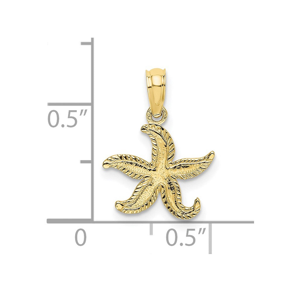 FJC Finejewelers 10 kt Yellow Gold Flat Starfish Charm 11 x 12 mm