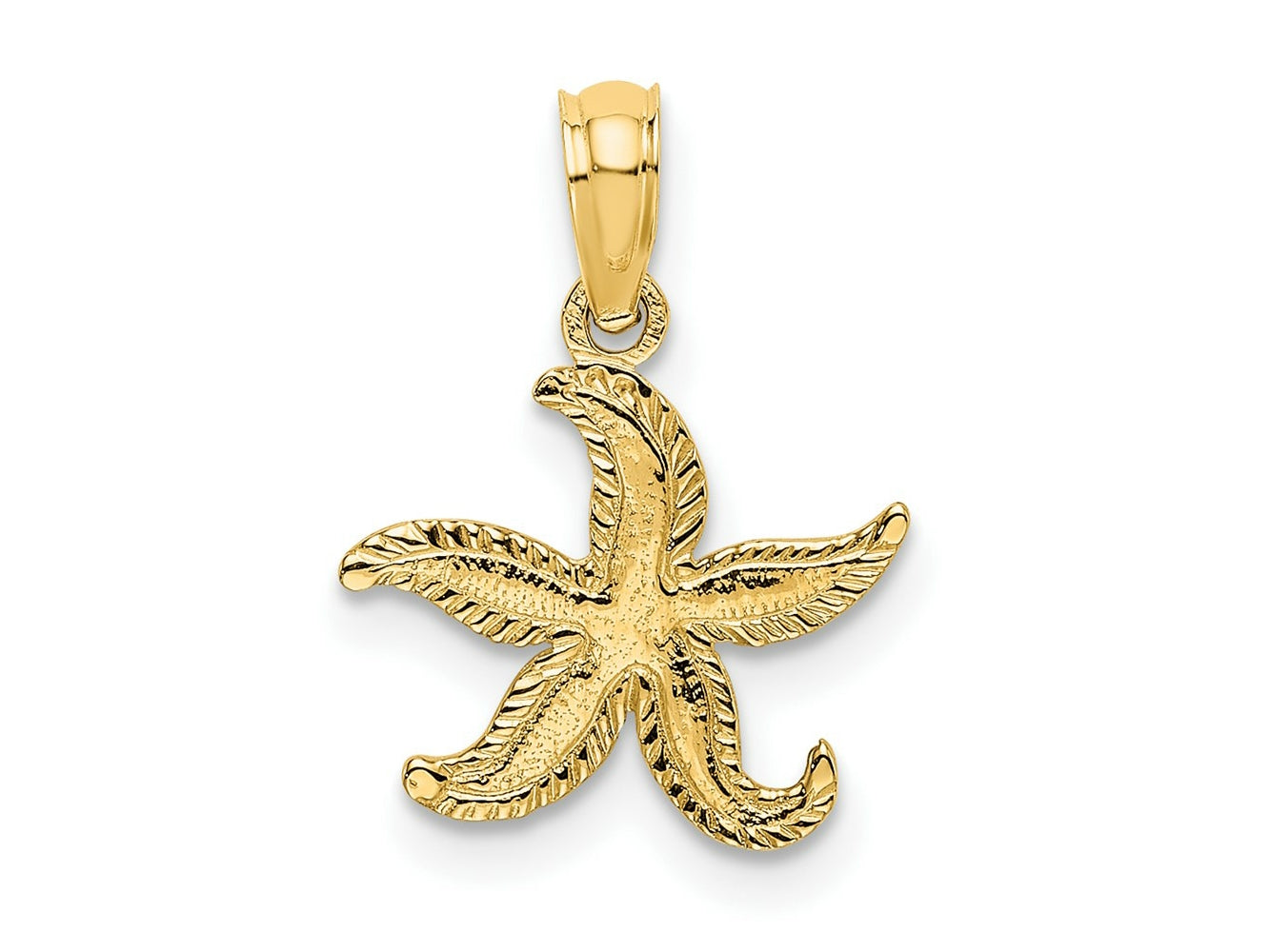 FJC Finejewelers 10 kt Yellow Gold Flat Starfish Charm 11 x 12 mm