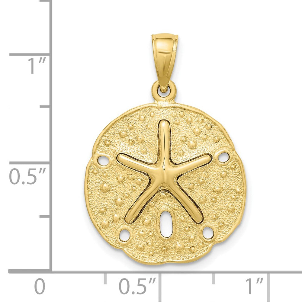 FJC Finejewelers 10 kt Yellow Gold Sand Dollar with Starfish Charm 20 x 20 mm