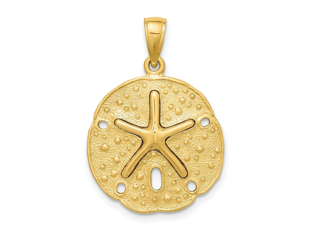 FJC Finejewelers 10 kt Yellow Gold Sand Dollar with Starfish Charm 20 x 20 mm