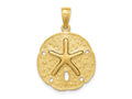 FJC Finejewelers 10 kt Yellow Gold Sand Dollar with Starfish Charm 20 x 20 mm
