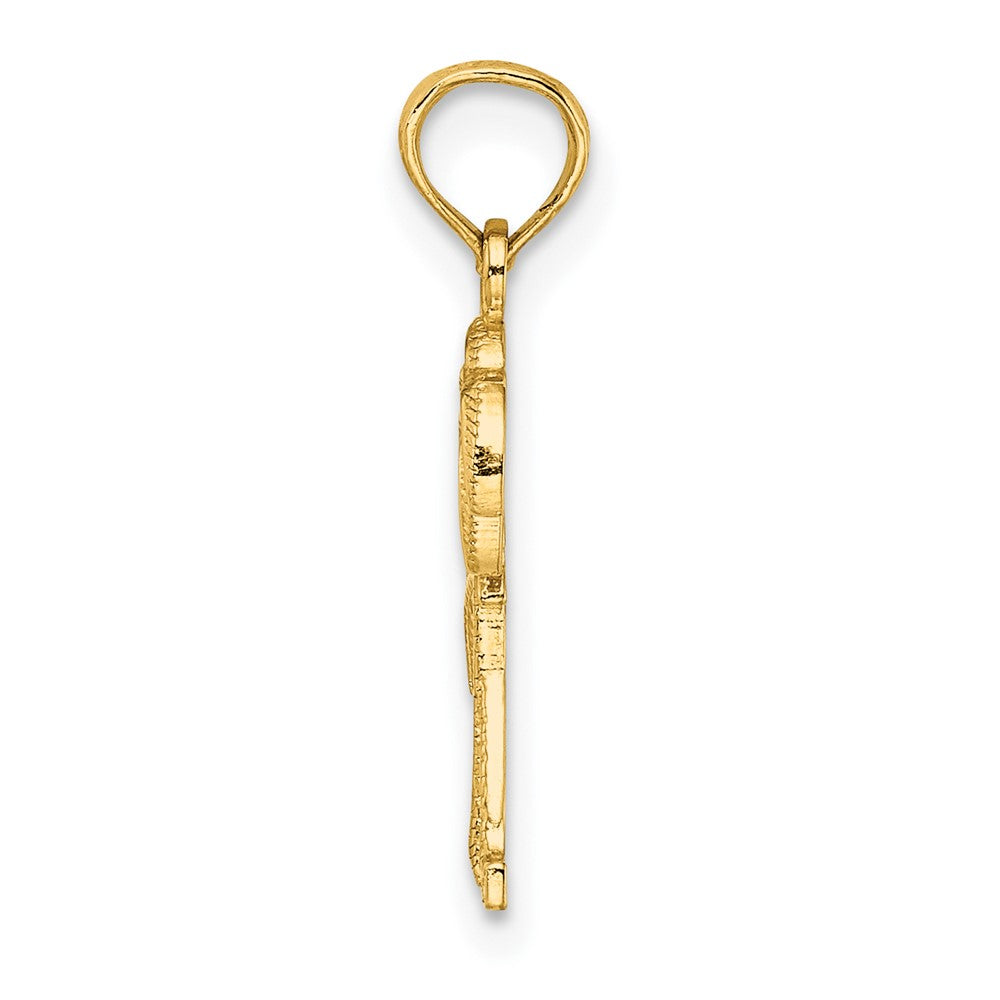 FJC Finejewelers 10 kt Yellow Gold Textured Double Palm Tree Charm 14 x 9 mm