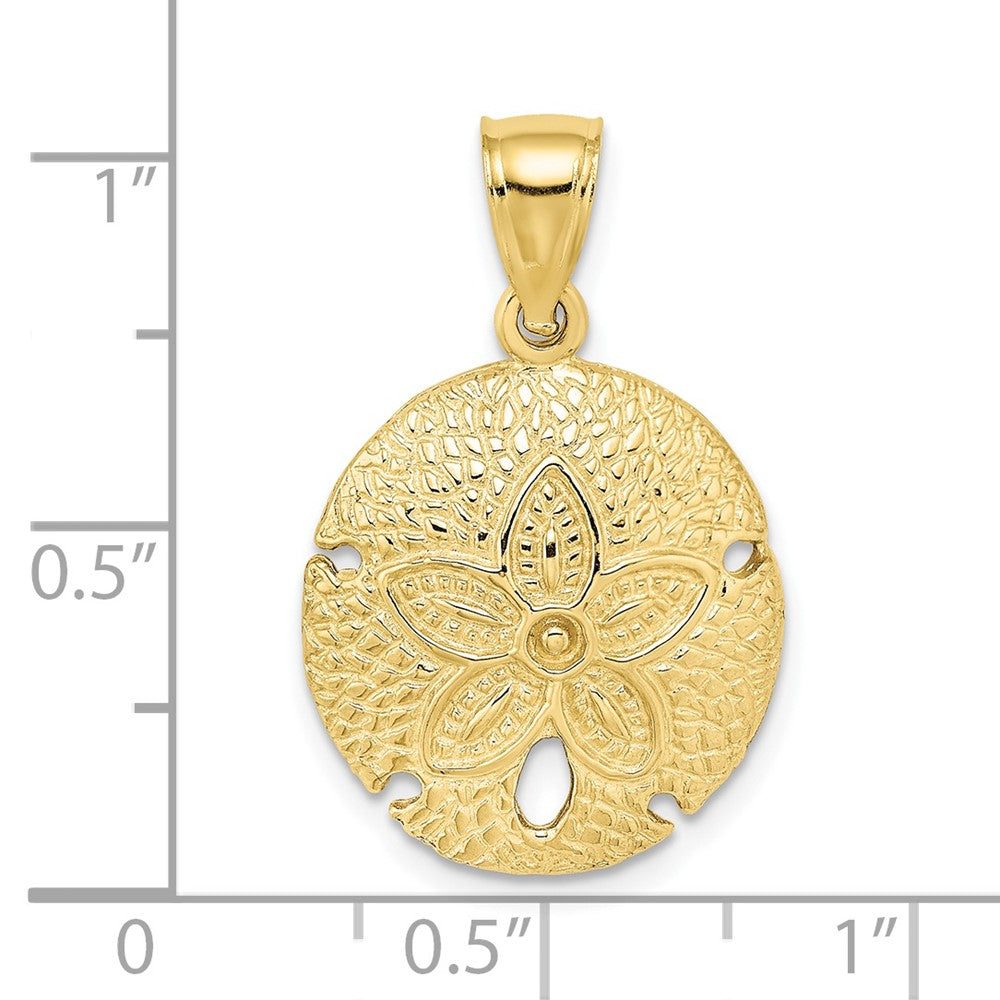 FJC Finejewelers 10 kt Yellow Gold 2-D Sand Dollar Charm 19 x 17 mm