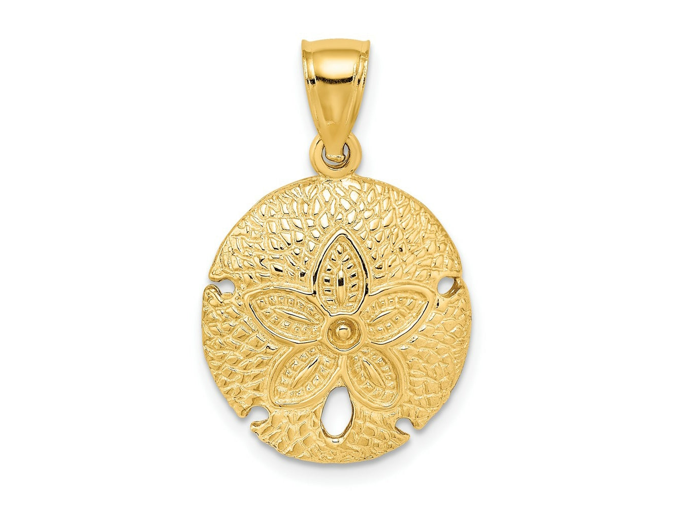 FJC Finejewelers 10 kt Yellow Gold 2-D Sand Dollar Charm 19 x 17 mm