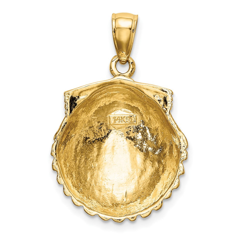 FJC Finejewelers 10 kt Yellow Gold 2-D Scallop Shell Charm 18 x 17 mm