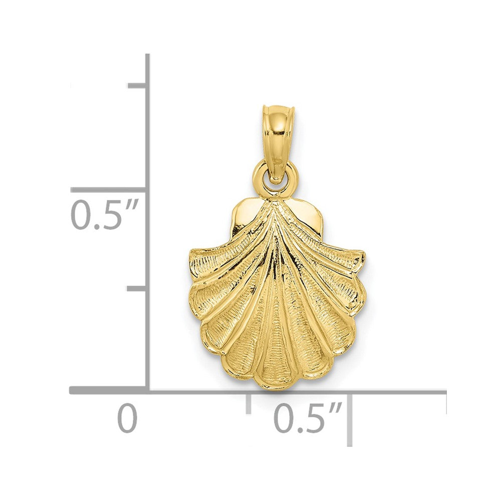 FJC Finejewelers 10 kt Yellow Gold 2-D Scallop Shell Charm 13 x 12 mm