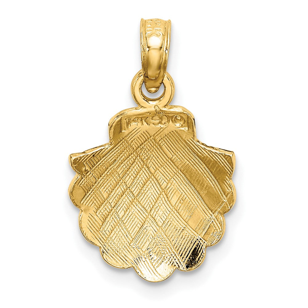 FJC Finejewelers 10 kt Yellow Gold 2-D Scallop Shell Charm 13 x 12 mm