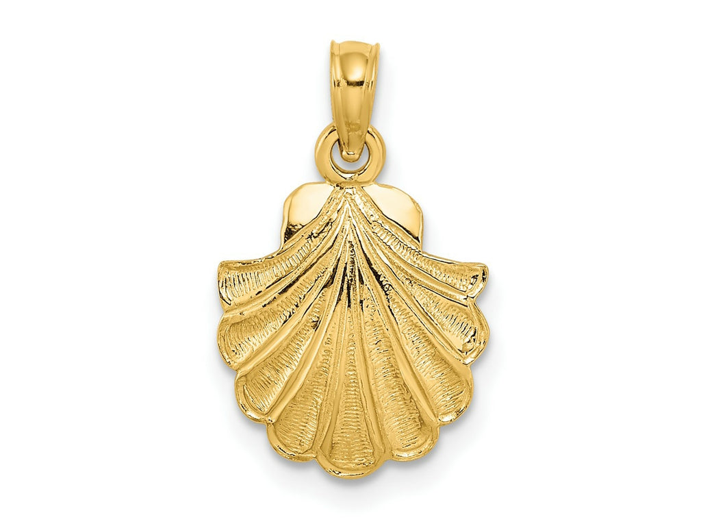 FJC Finejewelers 10 kt Yellow Gold 2-D Scallop Shell Charm 13 x 12 mm