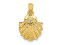 FJC Finejewelers 10 kt Yellow Gold 2-D Scallop Shell Charm 13 x 12 mm