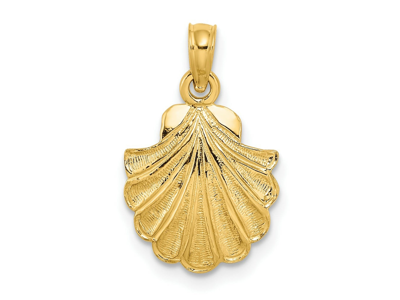 FJC Finejewelers 10 kt Yellow Gold 2-D Scallop Shell Charm 13 x 12 mm