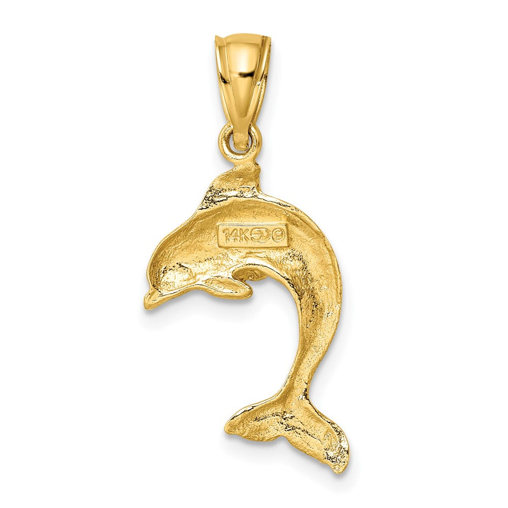 FJC Finejewelers 10 kt Yellow Gold 2-D Polished Dolphin Jumping Charm 18 x 16 mm