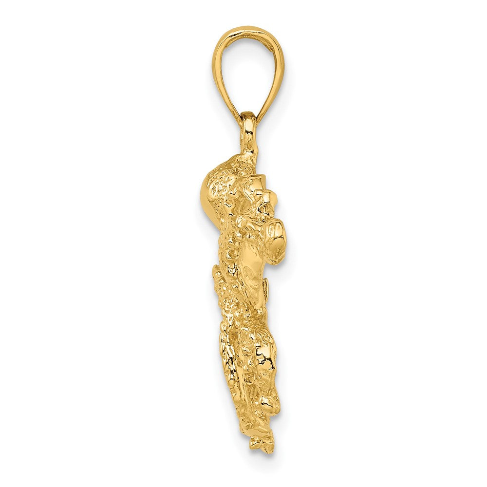 FJC Finejewelers 10 kt Yellow Gold 2-D and Textured Octopus Charm 20 x 28 mm