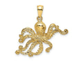 FJC Finejewelers 10 kt Yellow Gold 2-D and Textured Octopus Charm 20 x 28 mm