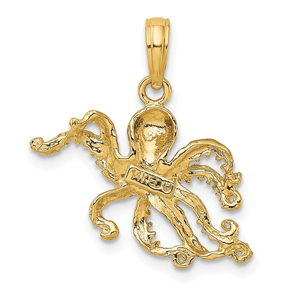 FJC Finejewelers 10 kt Yellow Gold 2-D and Textured Octopus Charm 15 x 20 mm
