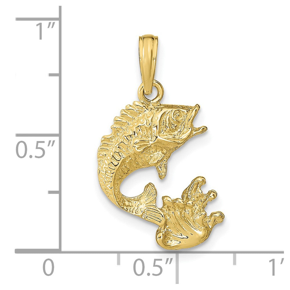 FJC Finejewelers 10 kt Yellow Gold Polished Bass Fish Charm