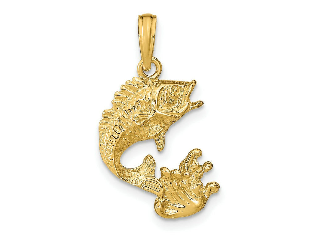 FJC Finejewelers 10 kt Yellow Gold Polished Bass Fish Charm