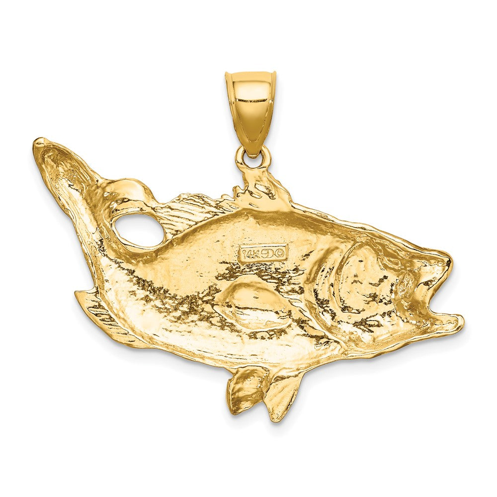 FJC Finejewelers 10 kt Yellow Gold Open Mouth Bass Fish Charm 23 x 43 mm