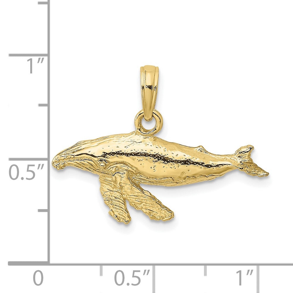 FJC Finejewelers 10 kt Yellow Gold 2-D Whale Charm 10 x 25 mm