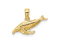 FJC Finejewelers 10 kt Yellow Gold 2-D Whale Charm 18 x 7 mm