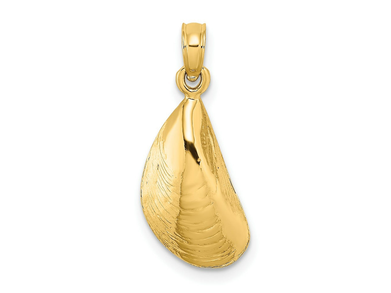 FJC Finejewelers 10 kt Yellow Gold 2-D Polished Mussel Shell Charm 16 x 8 mm