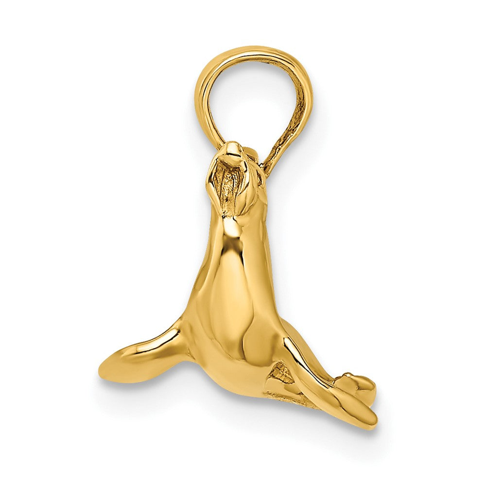 FJC Finejewelers 10 kt Yellow Gold 3-D Polished Seal Charm 10 x 14 mm