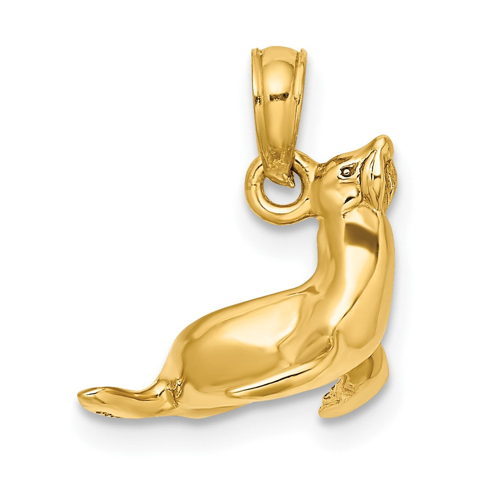 FJC Finejewelers 10 kt Yellow Gold 3-D Polished Seal Charm 10 x 14 mm
