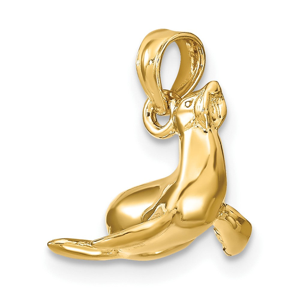 FJC Finejewelers 10 kt Yellow Gold 3-D Polished Seal Charm 10 x 14 mm