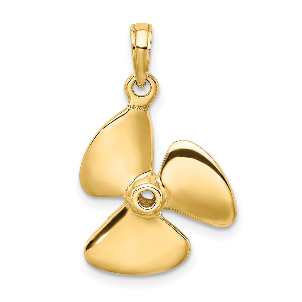 FJC Finejewelers 10 kt Yellow Gold 3-D Polished Three Blade Propeller Charm 25 x 16 mm