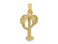 FJC Finejewelers 10 kt Yellow Gold 2-D Palm Tree with Coconuts Charm 16 x 11 mm