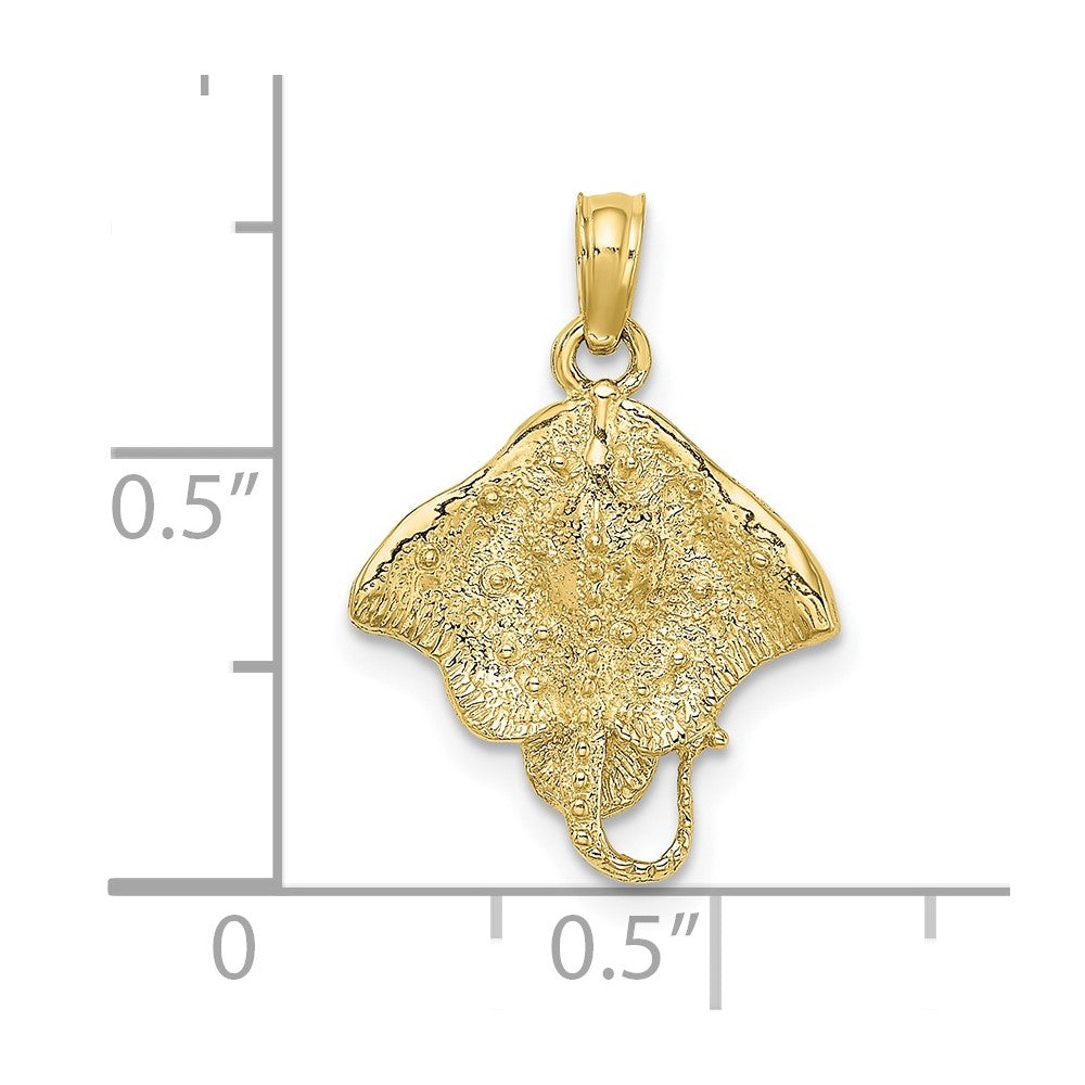FJC Finejewelers 10 kt Yellow Gold 2-D Stingray Charm 15 x 15 mm