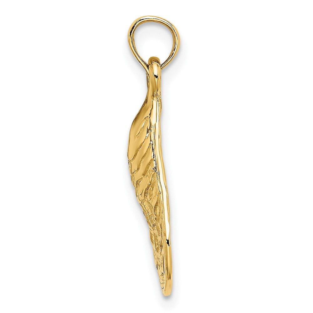 FJC Finejewelers 10 kt Yellow Gold 2-D Textured / Polished Oyster Shell Charm 17 x 13 mm