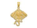FJC Finejewelers 10 kt Yellow Gold 2-D Stingray Charm 21 x 20 mm