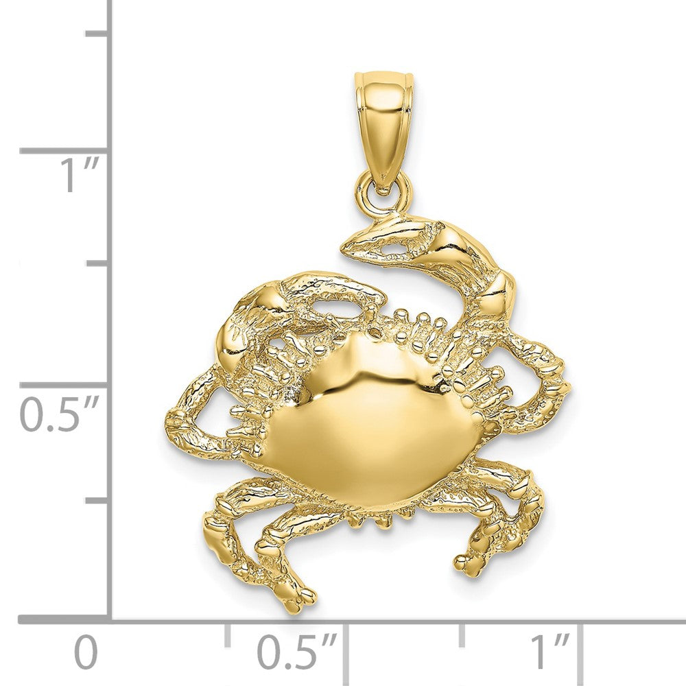 FJC Finejewelers 10 kt Yellow Gold 2-D Crab Charm 20 x 23 mm